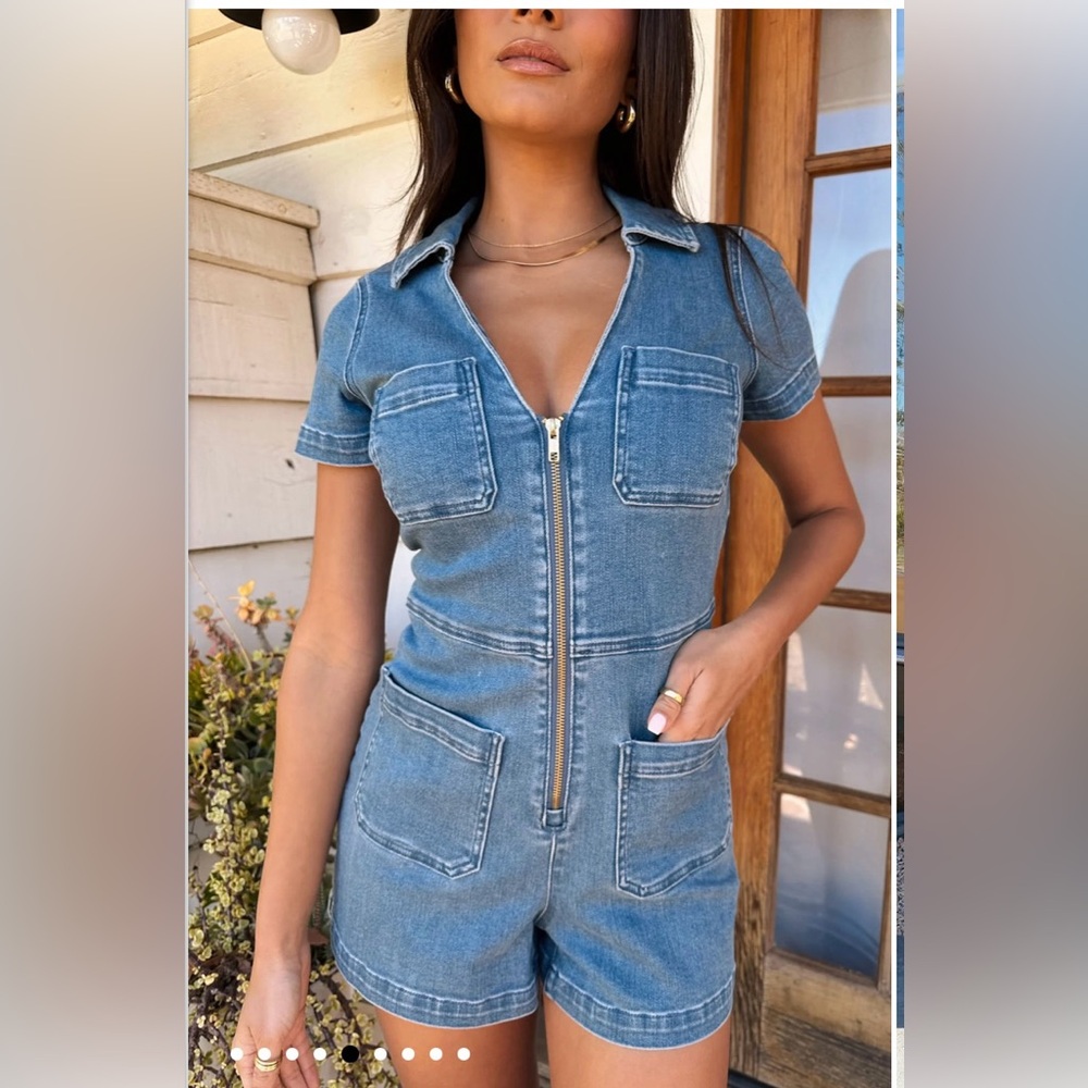 Show Me Your Mumu Ranch Romper, French Blue